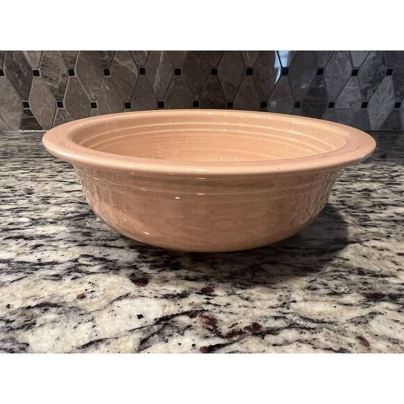 Fiesta Fiestaware HLC Apricot Serving Dish USA Homer Laughlin 8 1/4" Round Vtg - Picture 5 of 10